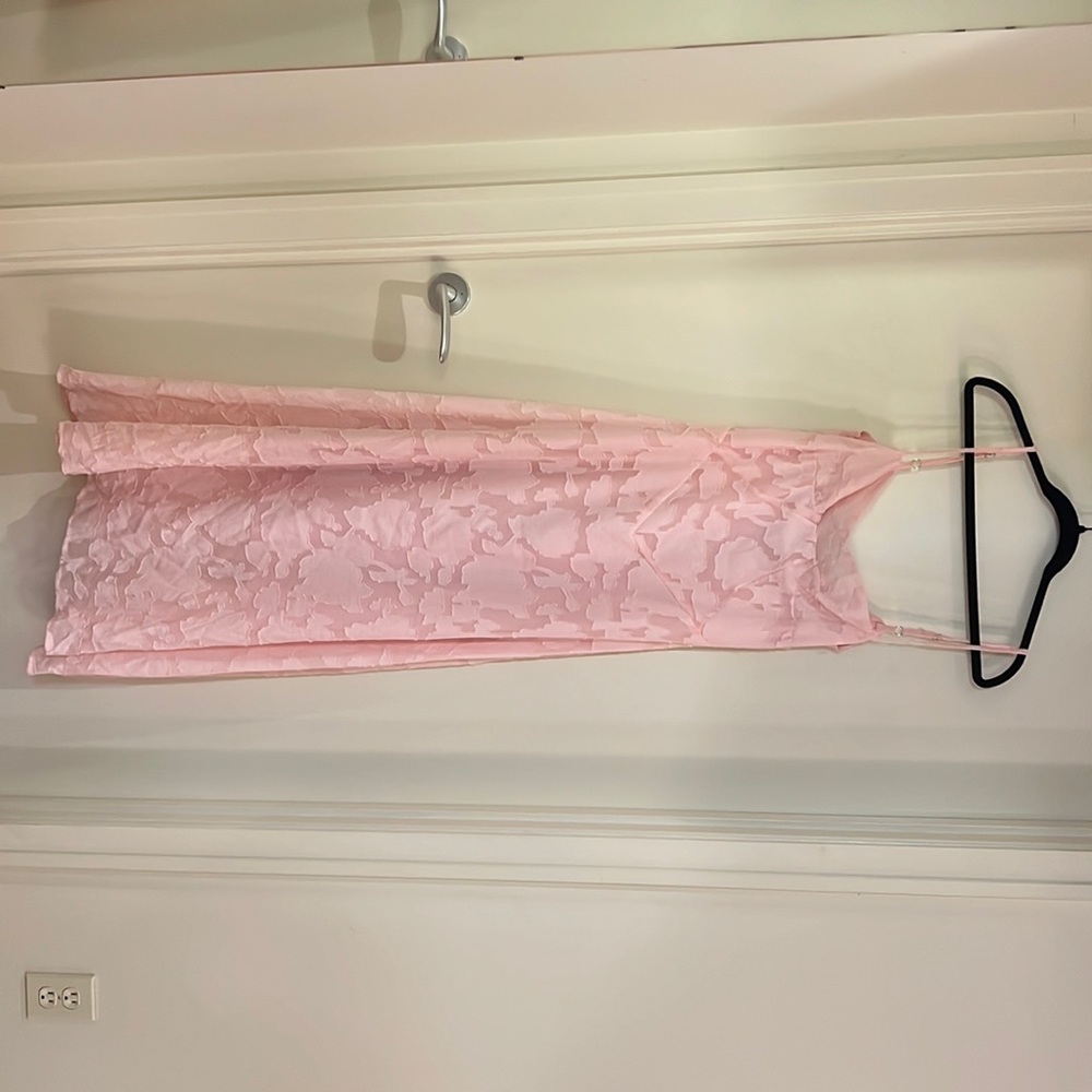 Semi sheer pink maxi dress